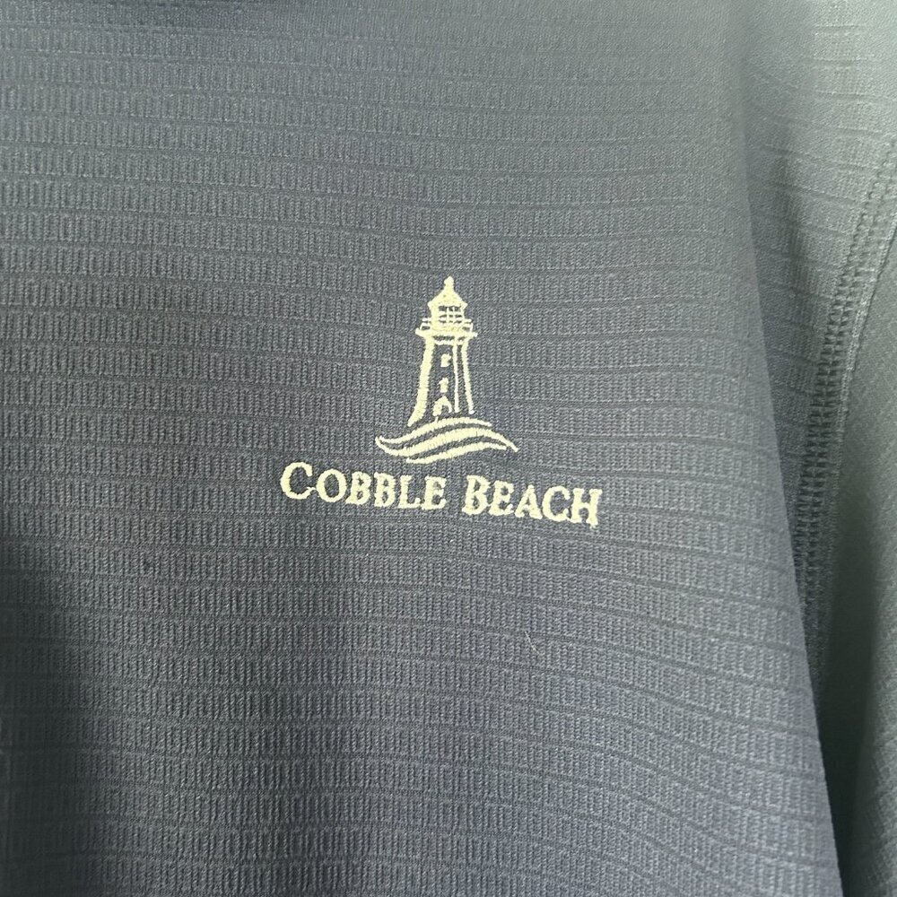 Men's Adidas ClimaLite Navy Blue Cobble Beach Polo Size L NWOT - Picture 2 of 3